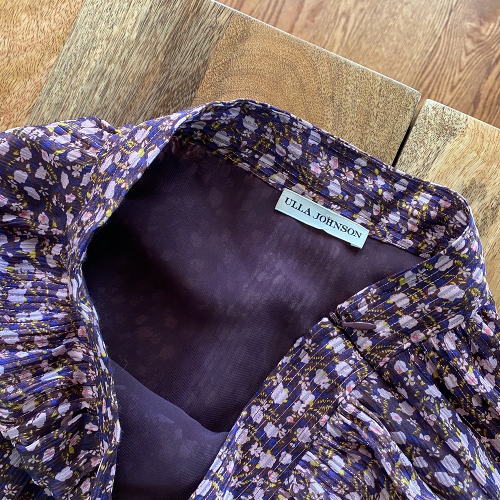 Ulla Johnson Cocoa Ruffled Silk Chiffon Skirt sz 6 - Picture 14 of 15